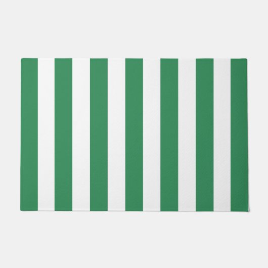 Dick Vertical Stripes Zee Groen & White Striped Deurmat (Voorkant)