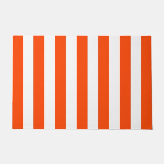 Dick Verticale strepen Oranje rood en wit gestreep Deurmat (Voorkant)