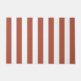 Dick Verticale strepen Terracotta & White Striped Deurmat
