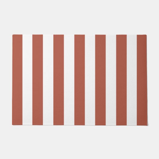 Dick Verticale strepen Terracotta & White Striped Deurmat (Voorkant)