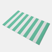 Dick Verticale strips Aquamarine & White Striped Deurmat (Schuin)