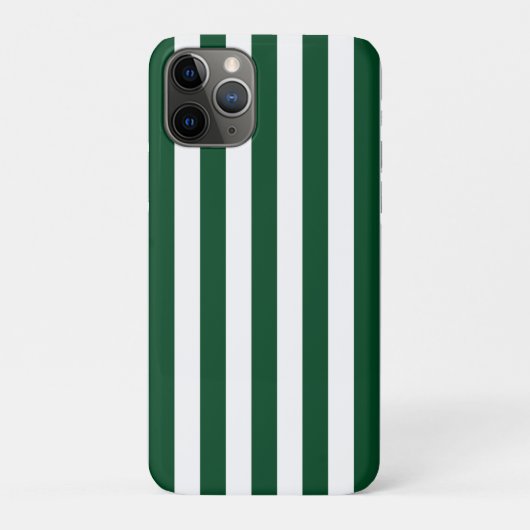 Dick Verticale strips Forest Green White Striped Case-Mate iPhone Case (Achterkant)