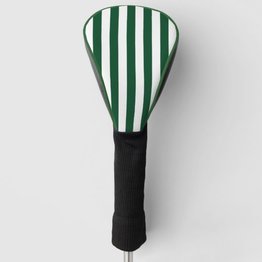 Dick Verticale strips Forest Green White Striped Golfheadcover (Voorkant)