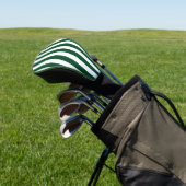 Dick Verticale strips Forest Green White Striped Golfheadcover (Insitu)