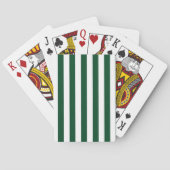 Dick Verticale strips Forest Green White Striped Pokerkaarten (Achterkant)