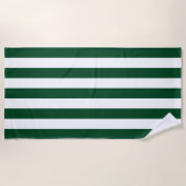 Dick Verticale strips Forest Green White Striped Strandlaken (Voorkant)