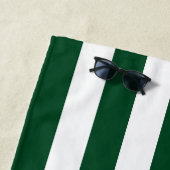Dick Verticale strips Forest Green White Striped Strandlaken (In situ)