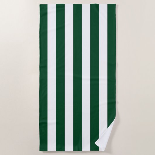Dick Verticale strips Forest Green White Striped Strandlaken (Voorkant)
