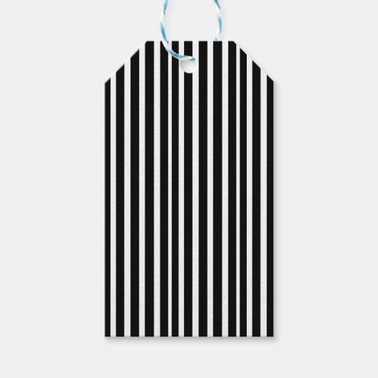 Dick White en Black Striped Labels voor aangepaste Cadeaulabel (Voorkant)