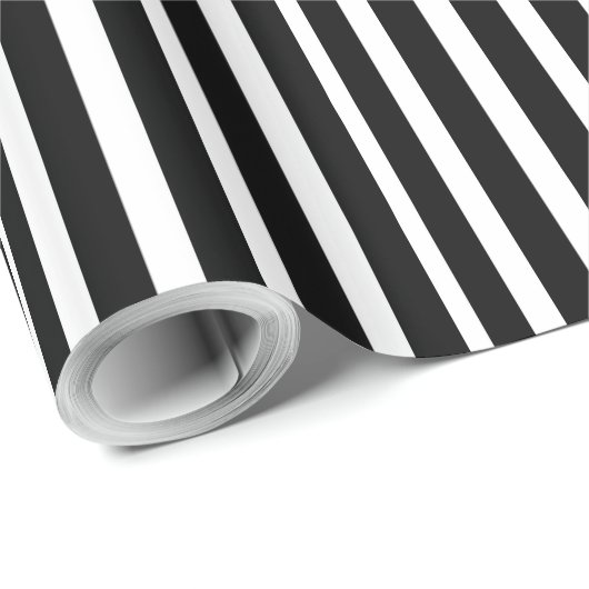 Dick zwart/wit gesteegeld omslagpapier cadeaupapier (Rol Hoek)