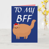 DICKE KAT BESTE VRIEND BFF KERSTKAARTEN KAART (Gele Bloem)