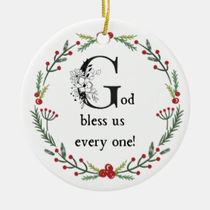 Dickens A Kerstcarol God zegene ons iedereen Keramisch Ornament