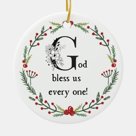 Dickens A Kerstcarol God zegene ons iedereen Keramisch Ornament (Voorkant)