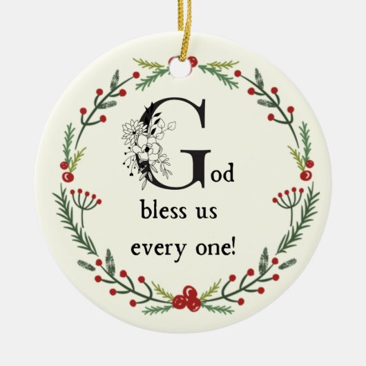 Dickens A Kerstcarol God zegene ons iedereen Keramisch Ornament (Voorkant)