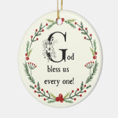 Dickens A Kerstcarol God zegene ons iedereen Keramisch Ornament (Links)