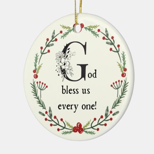 Dickens A Kerstcarol God zegene ons iedereen Keramisch Ornament (Links)