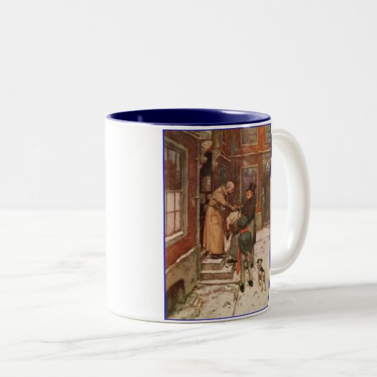 Dickens A Kerstcarol Scrooge's gans Tweekleurige Koffiemok (Voorkant rechts)