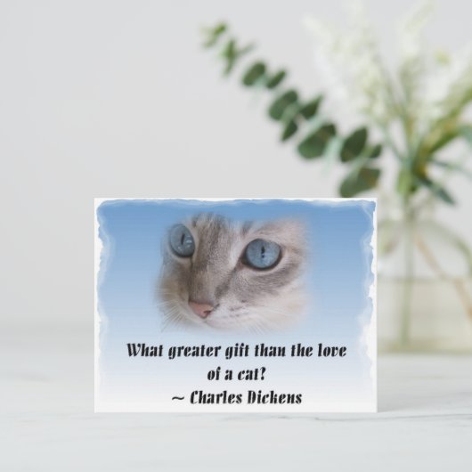 Dickens Cat Briefkaart (Staand voorkant)