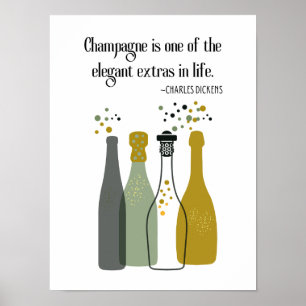 Dickens Champagne Mideeuw Bar Winkelwagen Art Poster