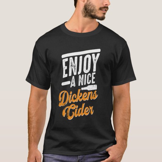 Dickens Cider Funny Drink Partij Lange Mouw T-shirt (Voorkant)