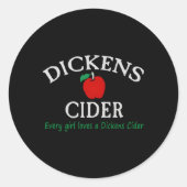 Dickens Cider Hood Ronde Sticker (Voorkant)
