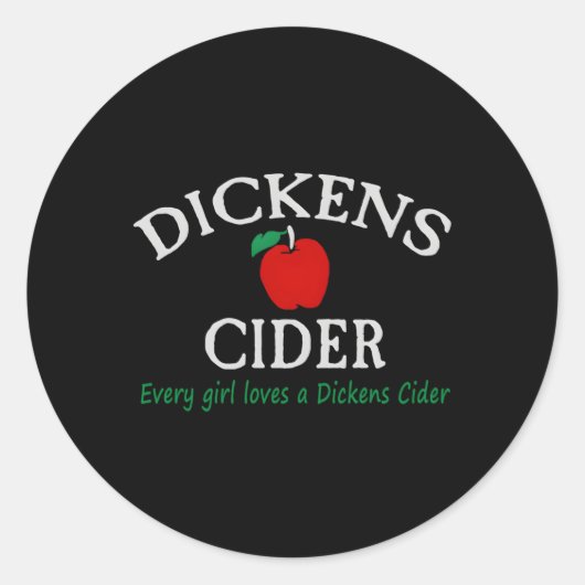 Dickens Cider Hood Ronde Sticker (Voorkant)