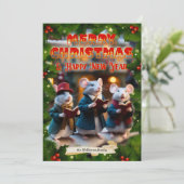 Dickens Kerst Carol Schattige Christelijk Foto Feestdagenkaart (Staand voorkant)