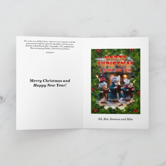 Dickens Kerst Carol Zingmuizen Christelijk Feestdagen Kaart (Binnen)