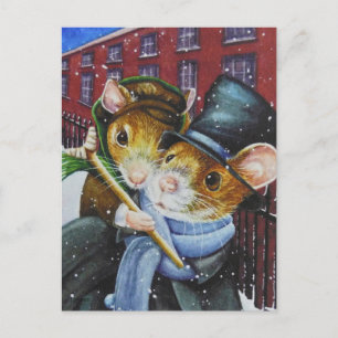 Dickens Kerstkerst Carol Waterverf Art Briefkaart