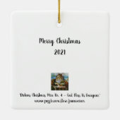 Dickens Kerstkerst Carol Waterverf Art Keramisch Ornament (Achterkant)