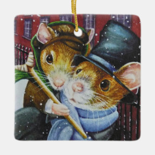 Dickens Kerstkerst Carol Waterverf Art Keramisch Ornament