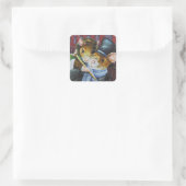 Dickens Kerstkerst Carol Waterverf Art Vierkante Sticker (Tas)