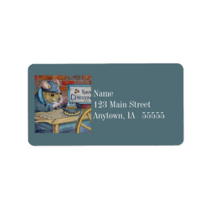 Dickens kerstmuis Roasting Chestnut Art Etiket