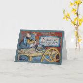 Dickens kerstmuis Roasting Chestnut Art Kaart (Gele Bloem)