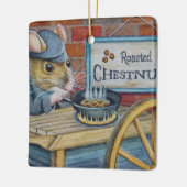 Dickens kerstmuis Roasting Chestnut Art Keramisch Ornament (Links)