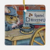 Dickens kerstmuis Roasting Chestnut Art Keramisch Ornament (Voorkant)