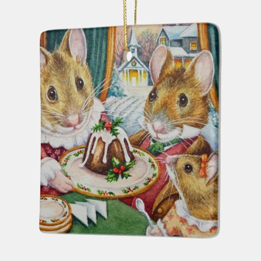 Dickens kerstmuizen Waterverf Keramisch Ornament (Links)