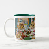 Dickens kerstmuizen Waterverf Tweekleurige Koffiemok (Links)