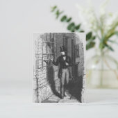 Dickens plaatst zijn eerste literaire briefkaart (Staand voorkant)