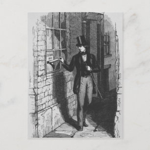 Dickens plaatst zijn eerste literaire briefkaart
