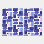 Dickens Scrooge A Kerstmis Carol Blue Bah Humbug Inpakpapier Vel (Voorkant 3)