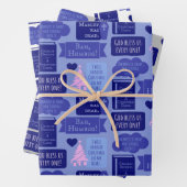 Dickens Scrooge A Kerstmis Carol Blue Bah Humbug Inpakpapier Vel (In situ)