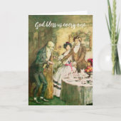 Dickens Scrooge  Illustratie Kerstmis Kaart (Voorkant)