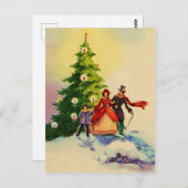Dickens style Christmas illustration Briefkaart (Voorkant / Achterkant)
