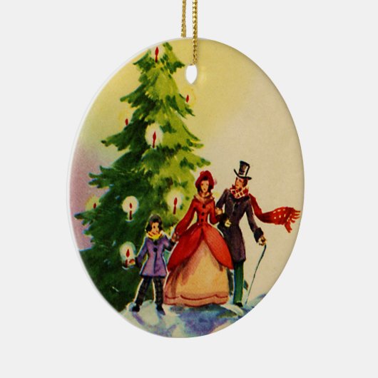 Dickens style Christmas illustration Keramisch Ornament (Rechts)
