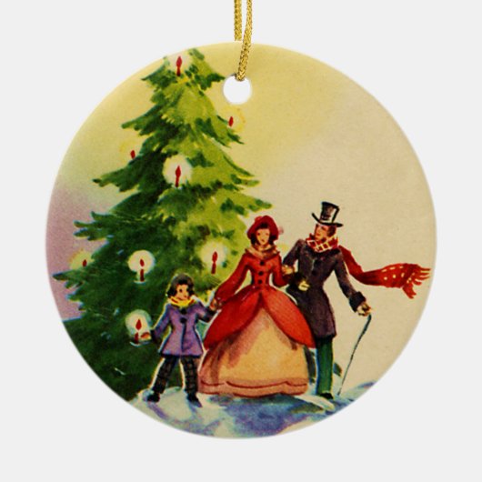 Dickens style Christmas illustration Keramisch Ornament (Voorkant)