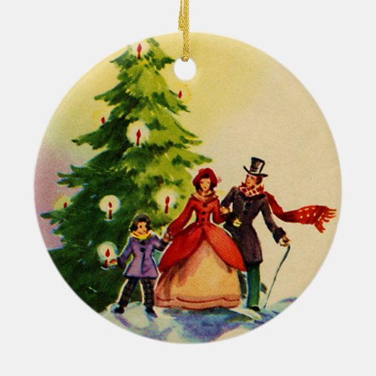 Dickens style Christmas illustration Keramisch Ornament (Achterkant)
