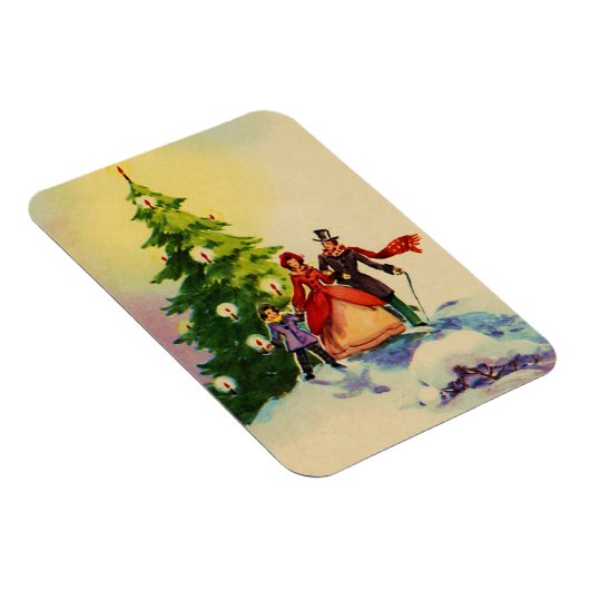 Dickens style Christmas illustration Magneet (Rechterzijde)