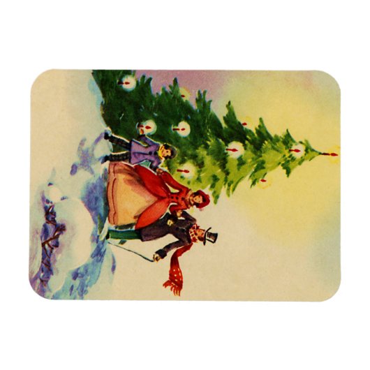 Dickens style Christmas illustration Magneet (Horizontaal)