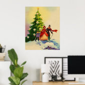 Dickens style Christmas illustration Poster (Thuiskantoor)